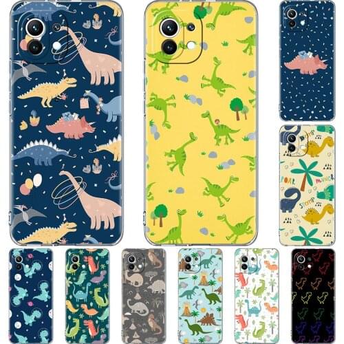 Clear Case for Xiaomi Mi Poco X3 NFC M3 11 10T Lite Phone Soft Cover Note 10 Pro 9T Transparent Celular Capa Cute Dinosaur Baby