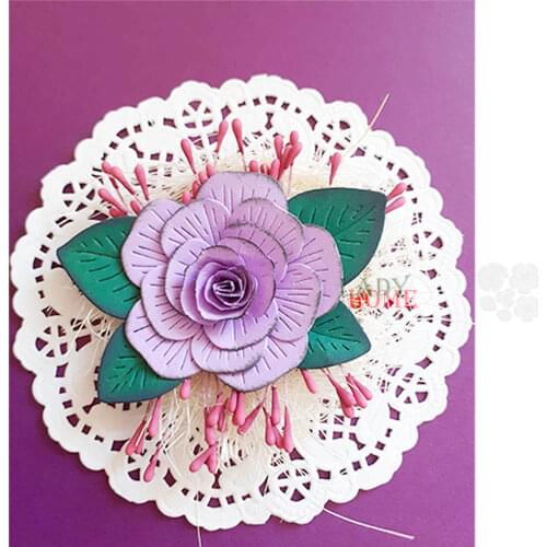 Stitched Rose Flowers Leaf Cutting Dies Stencils Scrapbooking Embossing DIY Crafts Paper Cards Album Decor Metal Dies Cut