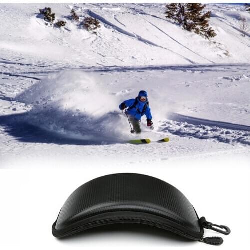 Ski Glasses Carrying Bag Portable Durable Waterproof Outdoor Skiing Protective Case Hard Zippered Case Snow Glasses Storage Box