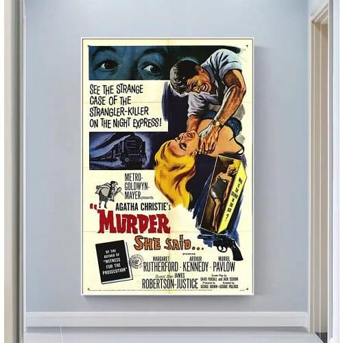 V0445 Murder She Said Vintage Classic Movie Wall Silk Cloth HD Poster Art Home Decoration Gift