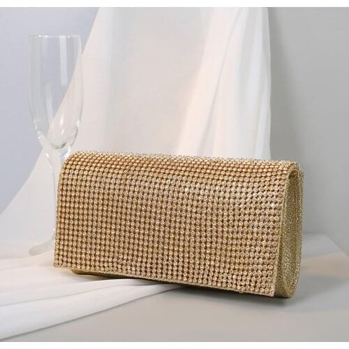Diamond Evening Clutch Bag Mini Handbag for Women Gold Silver Envelope Bag Wedding Party Clutch Purse Chain Shoulder Bag ZD1747