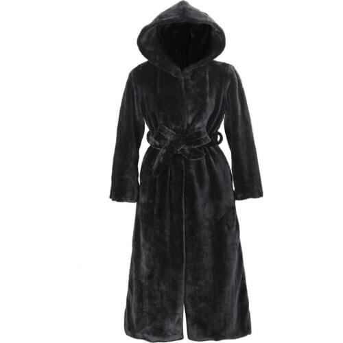 Jacket Hooded Womens Faux Long Coats Female 2020 Autumn Winter Coat Women Fashion Artificial Fur KJ299