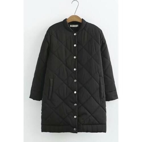 Plus Size Winter Warm Down Cotton Jacket Women Loose Outerwear Leisure Female Black Stand Collar Overcoat 5XL 6XL