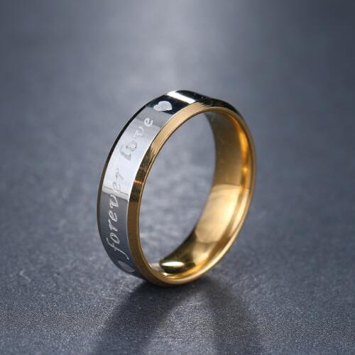 DOTIFI 316L Stainless Steel Rings For Women Gold-color Forever Love Engagement Wedding Ring Jewelry