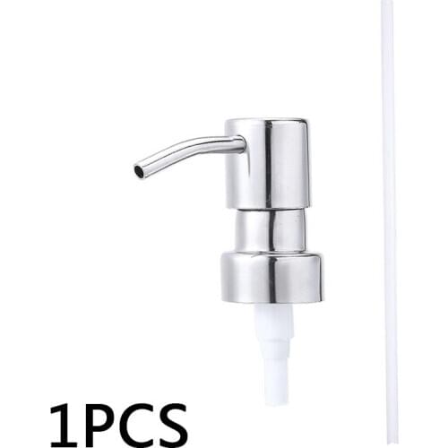 1pc/2pcs Bathroom Stainless Steel Jar Soap Pump Shampoo Liquid Lotion Pump Dispenser Tube For Jars Bottle Replacement Hardware
