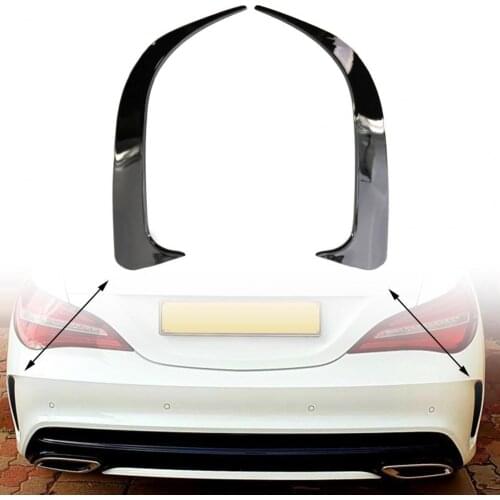 2Pcs Air Vent Spoiler Wear-resistant Decorative ABS Gloss Black Rear Bumper Spoiler for Mercedes-Benz CLA200/220/CLA250 2014-201