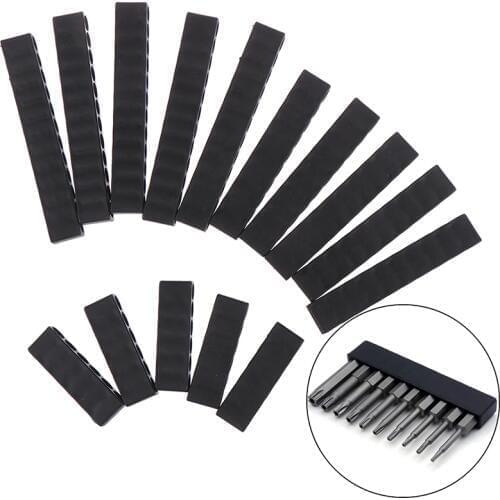 5Pcs Set 6/10/12 Holes Hex Shank Screwdriver Bit Holder Plastic Screwdriver Head Storage Drill Bit Stand For Power Accessories