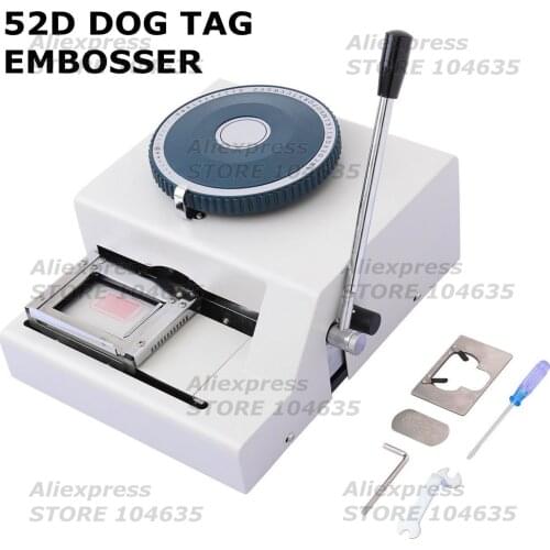 52 Code Characters Manual GI Army Military Stainless Steel PET Dog Tag Embossing Machine,Metal Embosser Machine