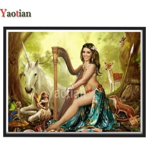 5D Diy diamond painting Full square/round diamond mosaic art Beauty Unicorn Fairy diamond embroidery gift kids room decor