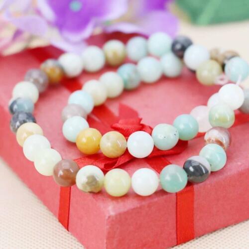 8mm Hot Sale Accessories Series Amazons Stone Loose Beads Round Jewelry Making Design Wholesale 15inch Girls Gifts Stone Crafts