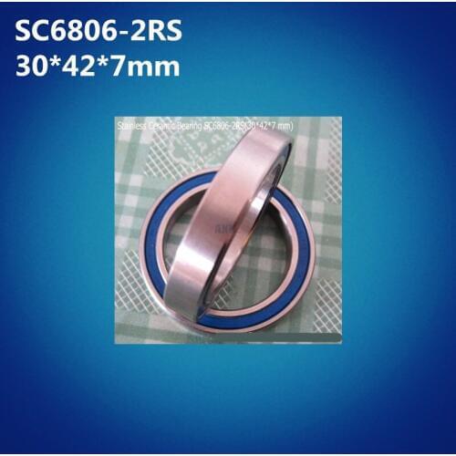 Free Shipping 1pcs ABEC-5 S6806-2RS (30*42*7 mm) Hybrid ceramic stainless steel ball bearing SC6806 2RS S6806RS for bicycle part