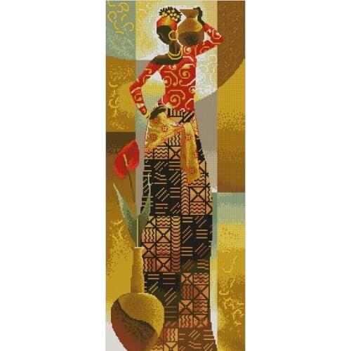 FREE delivery Top Quality lovely counted cross stitch kit African woman lady girl with pot