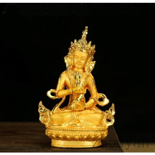BLESSED TIBETAN BUDDHA GOLD GILT BUDDHISM STATUE / GIFT BOX VAJRASATTVA SEMPA
