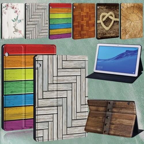 For Huawei MediaPad M5 Lite 10.1"/M5 10.8" MediaPad T3 8.0"/T3 10 9.6"/T5 10 10.1" PU Leather Anti-fall Stand Tablet Case