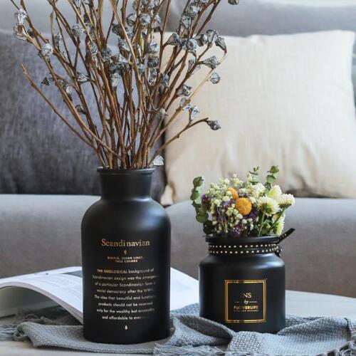 Nordic Style Flower Vase Frosted Glass Desk Vases Ins Decor Flowerpot Art Vase Cute Home Glass Crafts Drop Shipping