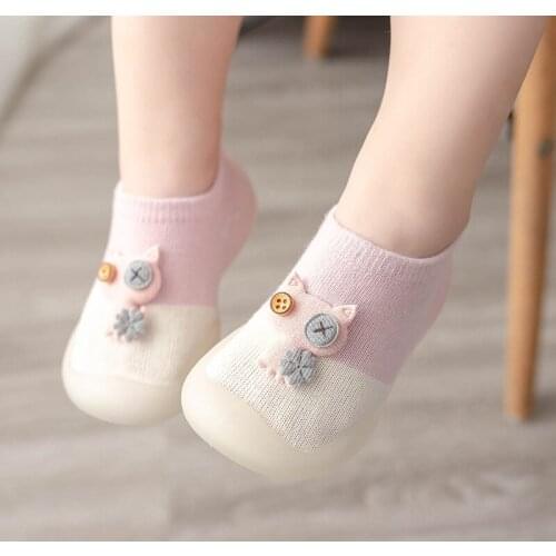 Baby Socks Shoes for Spring Autumn Cute Cat Style Cotton Floor Shoes Soft Botton Anti-slip First Walkers 0-3 Years