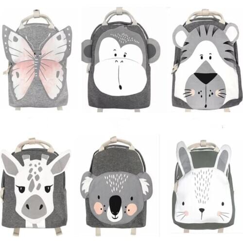 Children Cartoon Animal Backpack Baby Toy School Bag Canvas Kids Outdoor Travel Pack Student Kindergarten Girls Boys Backpack