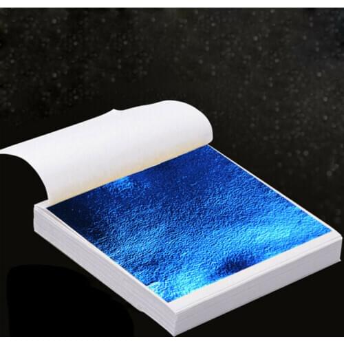 For DIY Art Decor Wrapper Sheet Gold leaf Gilding 50pcs Blue color Metal foil