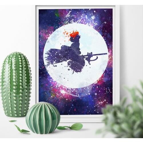 Home Decoration Canvas HD Prints Hayao Miyazaki Anime Kiki Nordic Style Poster Painting for Living Room Wall Art Modular Picture