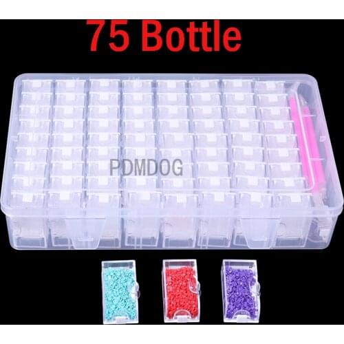 75/32 Grids Diamond Painting Beads Storage Container with Detachable Boxes and Individual Square Round Grids for Storage Beads