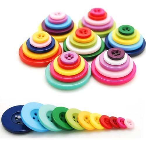 100Pcs/set Arts Crafts Round Resin Buttons Sewing DIY Scrapbooking Decals Crafts Accessories 2017ing