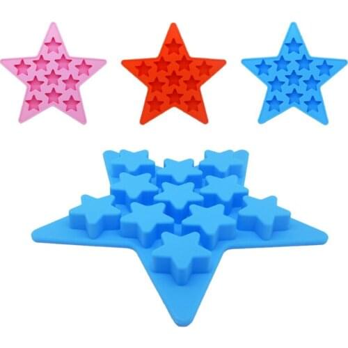 Five Star Cool Silicone Ice Cube Tray Freeze Mold Mini Star Pendant Resin Molds A0NF