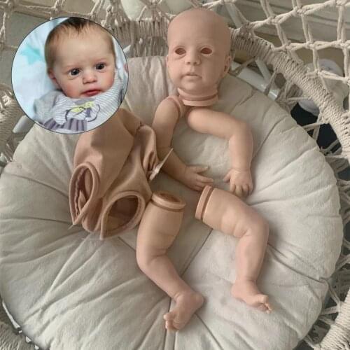 NPK 19inch Reborn Doll Kit Mika 48CM Cute Rebirth Baby Part Body Reborn Soft For Girl Dolls Lifelike DIY Gifts Real O6G3