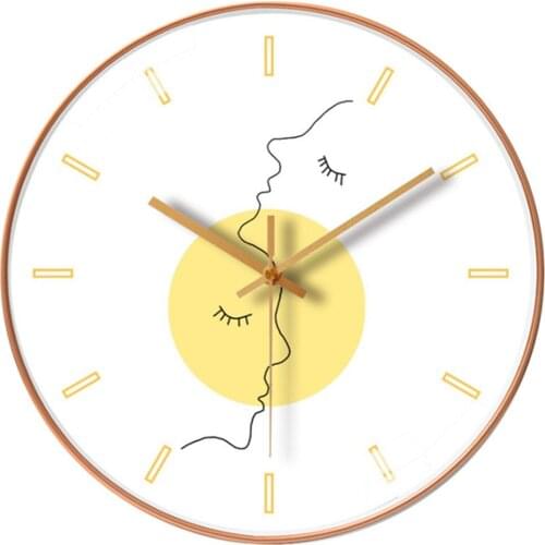 Quartz Wall Clock Rose Gold Silent Hanging Clock 10 Inch Digital Horloges for Office Living Room Nordic Wall Watch Decor