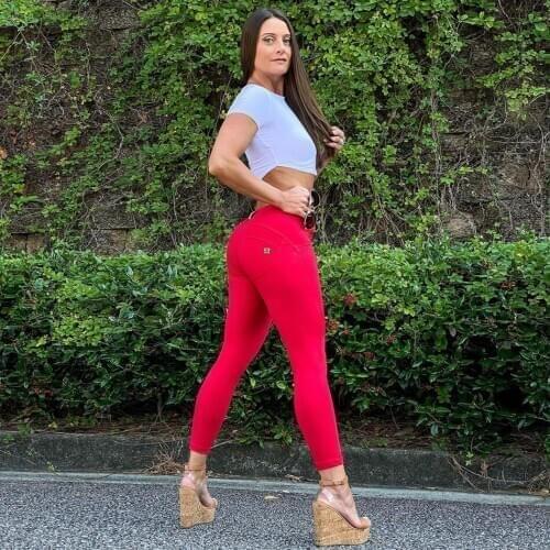 Melody Running Leggings Womens Sports Tights Workout Pants Women Red Leggings Fitness Booty Scrunch Gym Yoga Sportswear