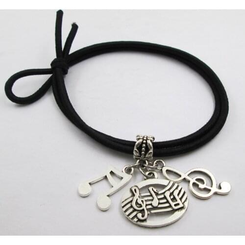 Music Lover Theme Charm Elastic Hair Bands Ponytail Hair Accessories For Hair And Hand Unisex All Age Birthday Gift