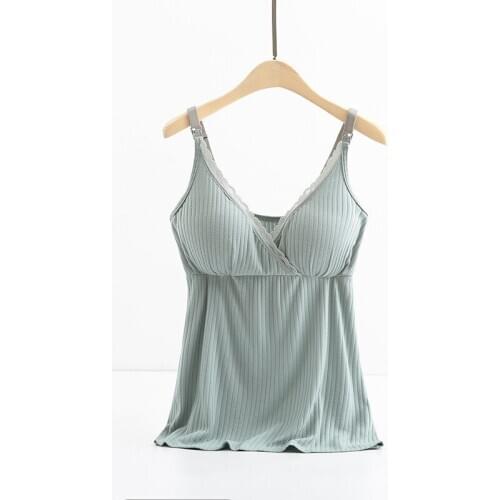 Summer Modal Breastfeeding Sling Vest Pregnant Women Removable Bra Nursing Top Casual Maternity Clothes Pregnancy Cami Tank