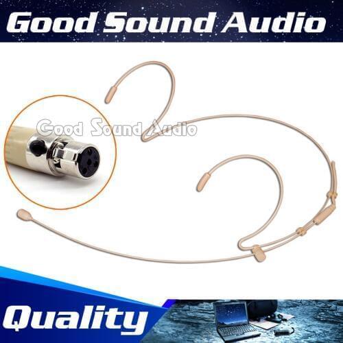Mini XLR 4 Pin TA4F Connector Condenser Dual Earhook Mic Headworn Headset Microphone For SHURE FM Wireless BodyPack Transmitter