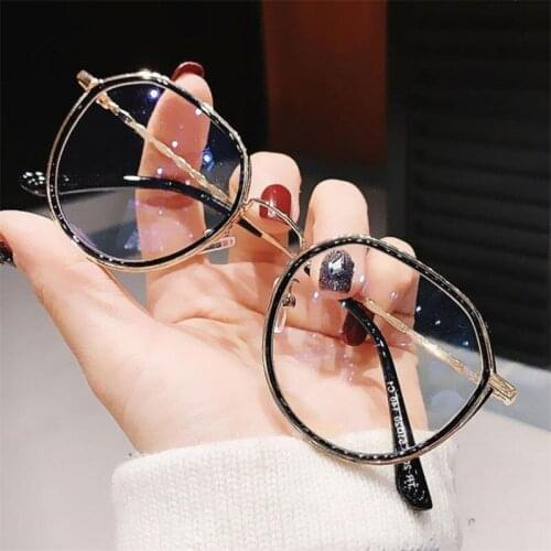 Fashion Anti-Blue Glasses Women & Men Optical Eyewear Unisex Retro Rice Nails Spectacles Polygon Eyeglasses