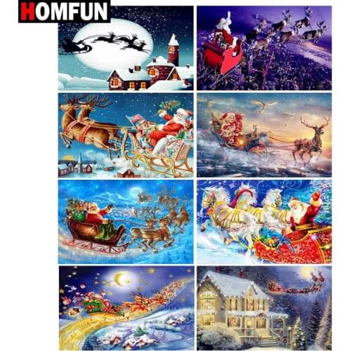 HOMFUN Full Square/Round Drill 5D DIY Diamond Painting "Santa Claus" 3D Embroidery Cross Stitch 5D Home Decor Gift