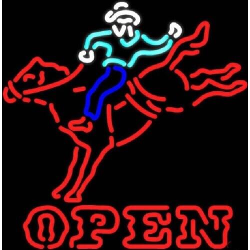 Neon Sign Horse Riding Open Glass Tube Sports neon sign outdoor lighting store Neon Window Lights Beer Energy Drink Lamp Logo