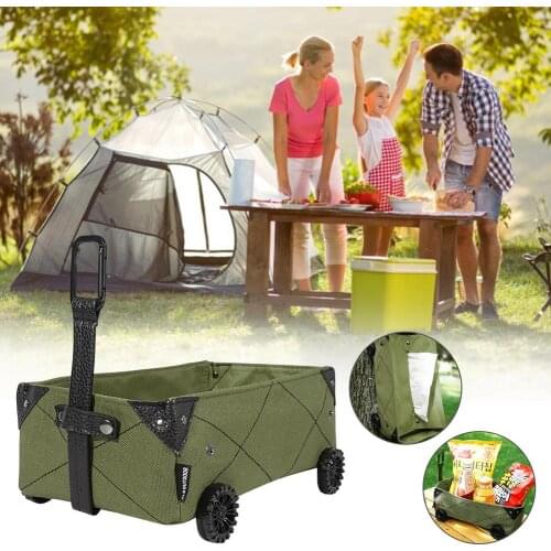 Outdoor Camping Storage Box Mini Camping Car Tissue Box DIY Canvas Folding Trolley Shopping Cart