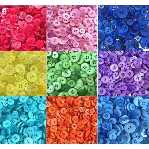 200pcs 9-23mm Mix Resin Buttons For Cardmaking Embellishments Button Artist Canavas Crafts Scrapbooking Drop Shipping