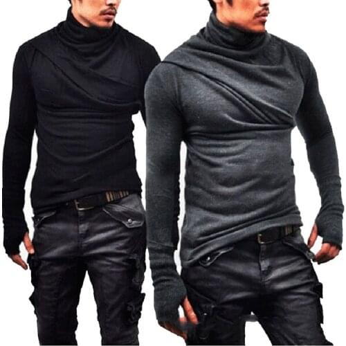 Ropa De Hombre 2020 Spring Autumn Europe America Tops Mens Pullover Stand Collar Long-sleeved T-shirt Trend Casual Streetwear
