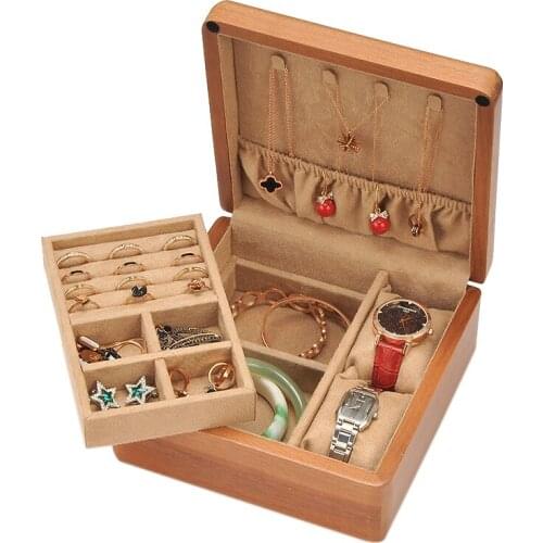 Zq Solid Wood Jewelry Box Portable Storage Box Jewelry Box Jewelry Box Bracelet Box Watch Box Necklace Box
