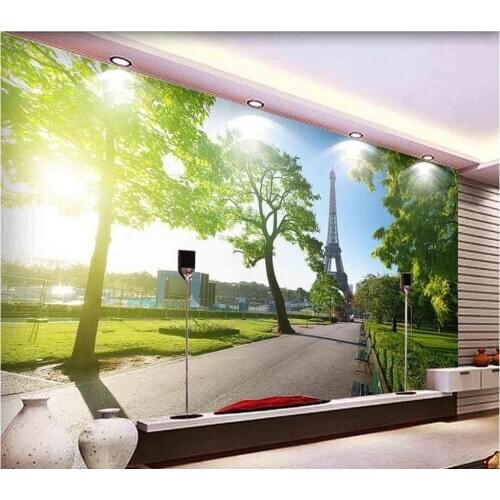 Home Decoration Eiffel Tower in Paris Elegant European style simple backdrop photo wallpaper for walls