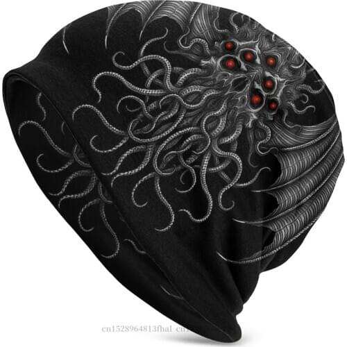 Bonnet Hats Cthulhu Mythos Lovecraft Great Old Ones Men Womens Knitted Hat Head Winter Warm Cap Street Skullies Beanies Caps