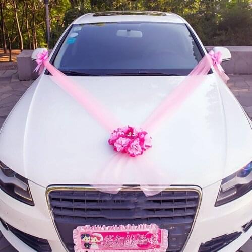 1set Romantic Fake Rose Wreath for Valentines Day Gift Party Decor Artificial Foam Flower for Wedding Car Decor Kit