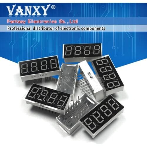 5pcs Digital tube segment common Anode Red 4 Bit digital Tube 0.36 inch Red LED Display HSN-3641BS
