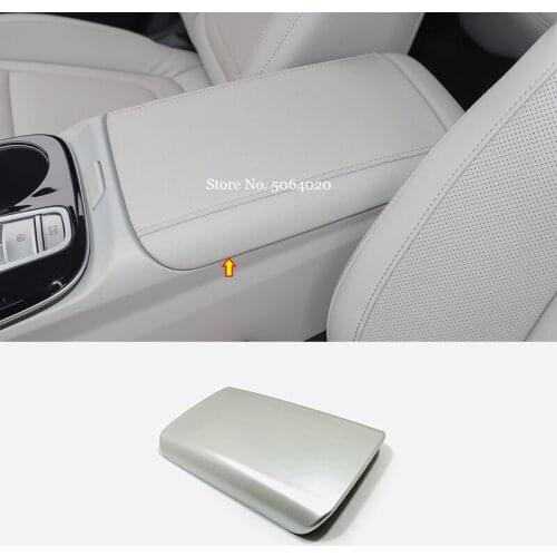 ABS Chrome Internal Car Armrest Storage box Grid Cover Trim Sticker Styling For Hyundai Tucson NX4 2021 2022 Accessories 1pcs