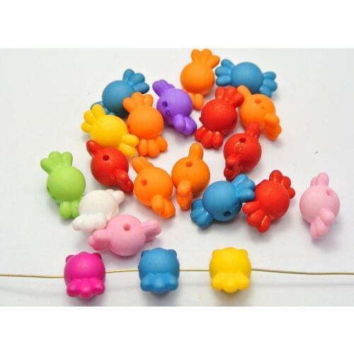 100 Mixed Color Acrylic Candy Beads 17X9mm Imitation Wooden beads