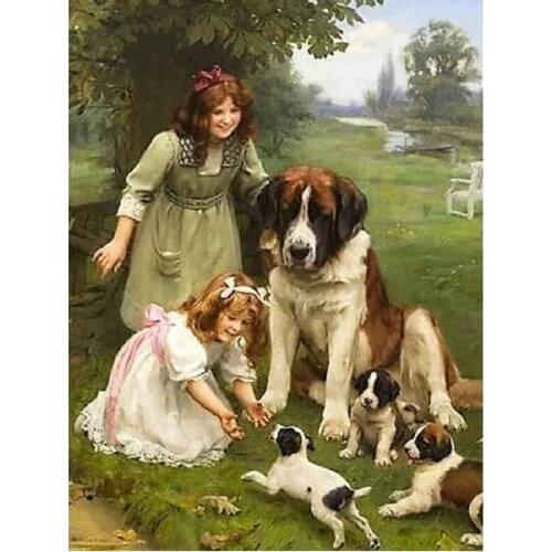 New hot sale 5D DIY diamond embroidery painting dog square diamond embroidery animal cross stitch girl home decoration gift