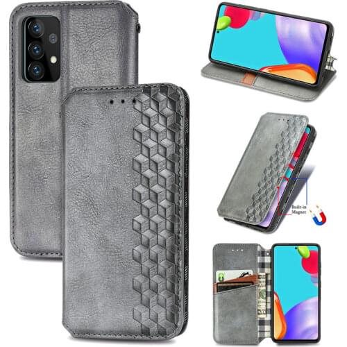 For SAMSUNG A52 Case Magnet Leather Wallet Stand Phone Shell for Samsung Galaxy A52 A 52 Flip Card Luxury Retro Capa Funda Cover