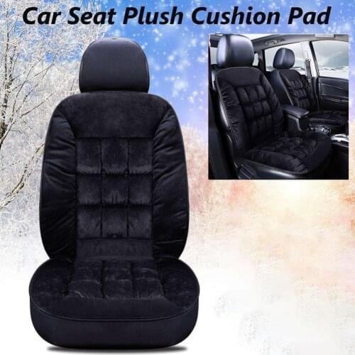 Car Seat Cover Plush Protector Linen Front Rear Back Cushion Protection Pad For Winter Auto Interior Truck SUV Van Mat Backrest
