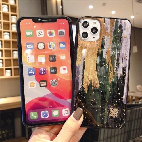 Colorful Back Cover For iPhone 11 Pro XS MAX XR X Glitter Case Coque Luxury Gold Foil Bling Glitter Case For iPhone 8 7 6 Plus