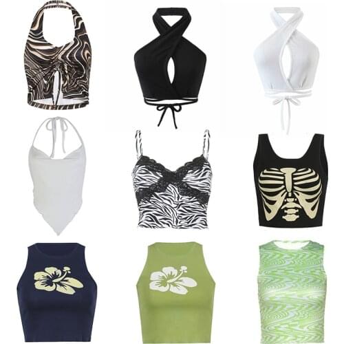 Za Baby Tee Bustier Fashion Clothes For Y2k Corset Sexy Tank Crop Top Women Cyber Accessories Summer Body Aesthetic Blouse 2021